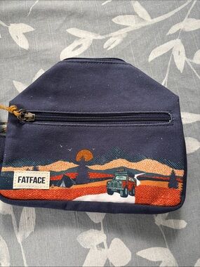 FatFace Navy and Orange Graphic Toiletry Bag
